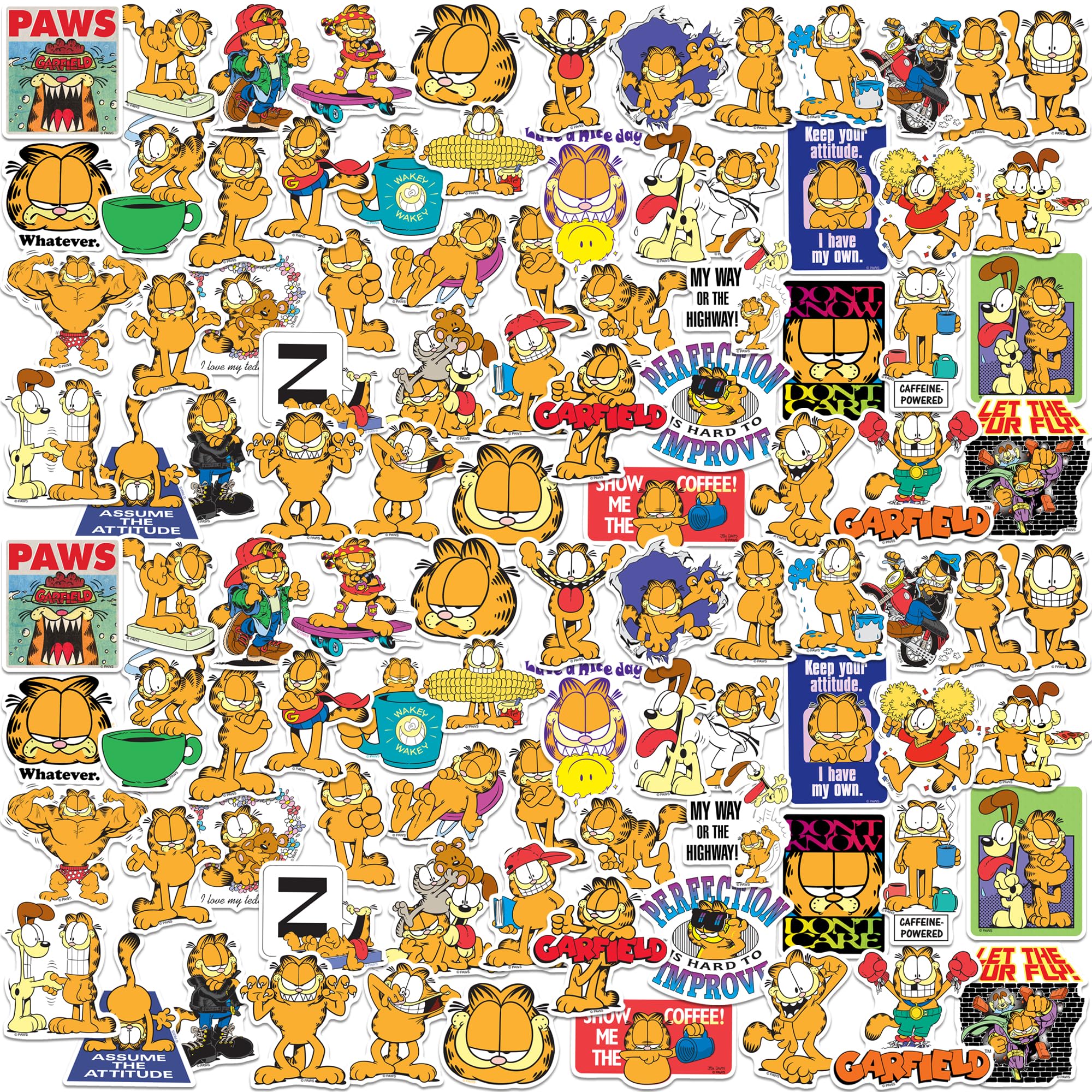 Amazon.com: Garfield 100ct Die Cut Vinyl Stickers Variety Pack